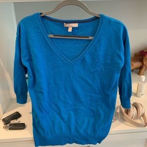 Blue Quarter Sleeve Sweater